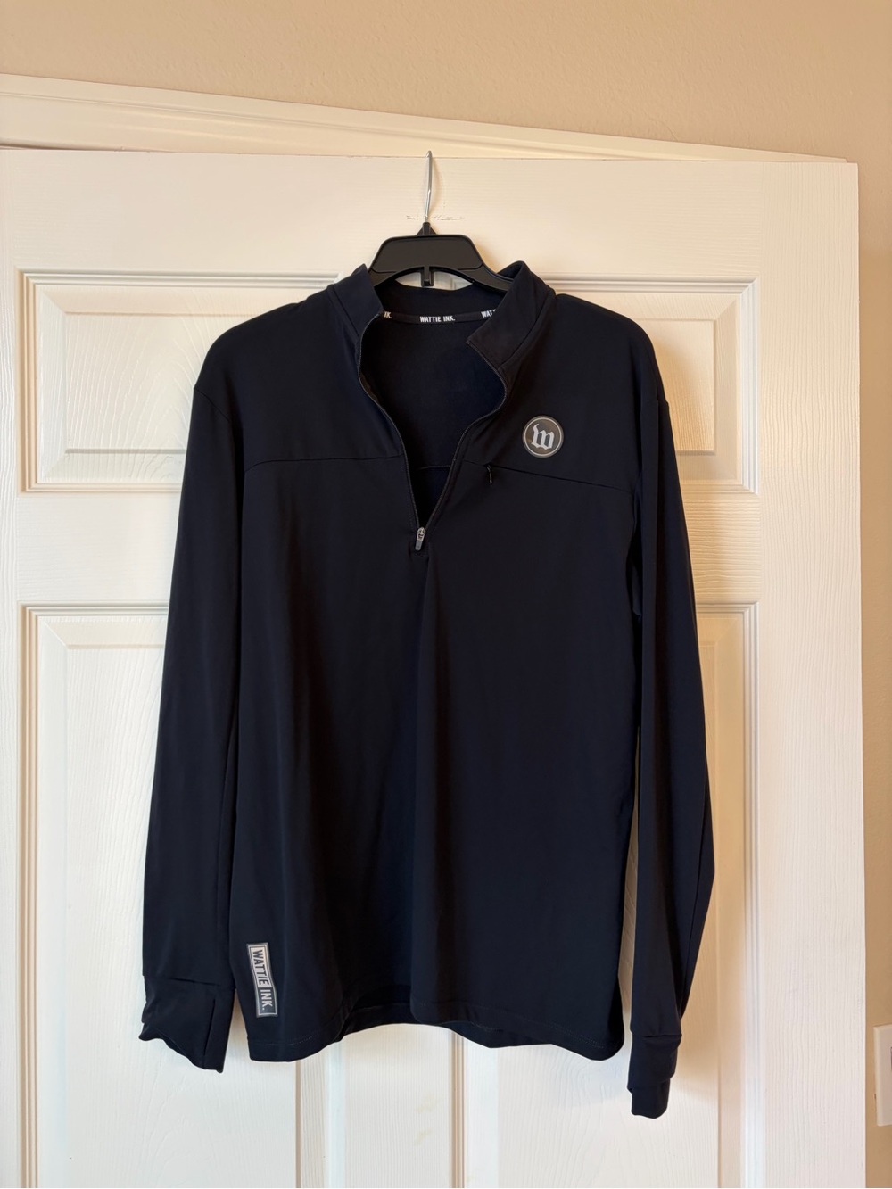 Men's Cycling / Biking Black Quarter-Zip Performance Pullover - Wattie Ink